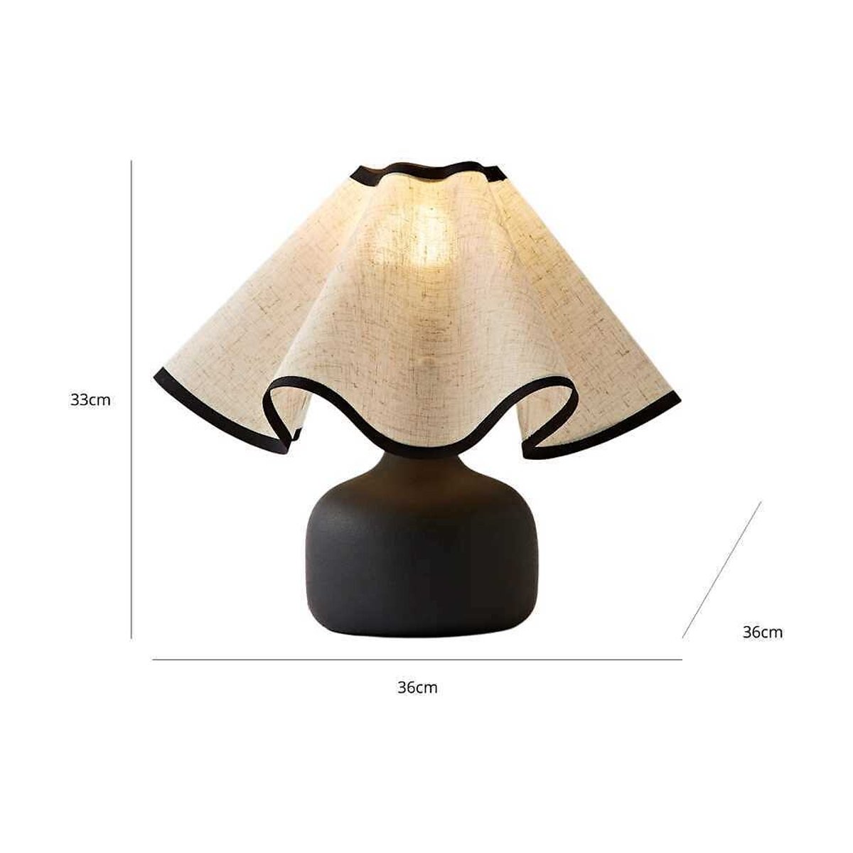 Ester Table Lamp with Ripple Shade in Black black, ÉDITÉ