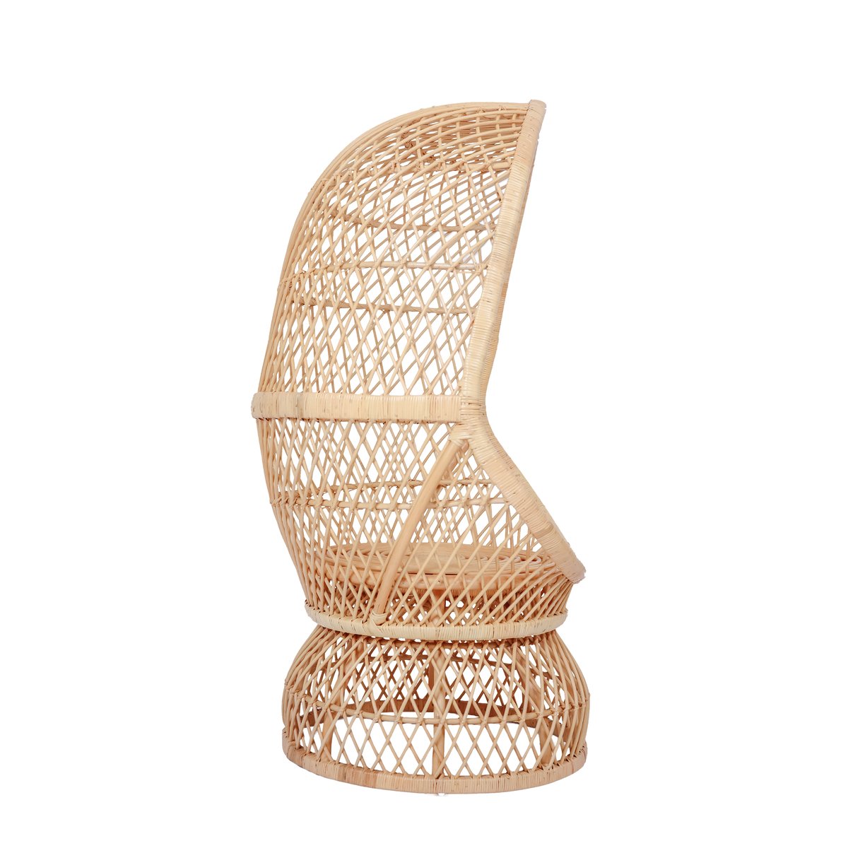 Fauteuil oeuf en rotin naturel et tissu, MANADO beige, NORDLYS