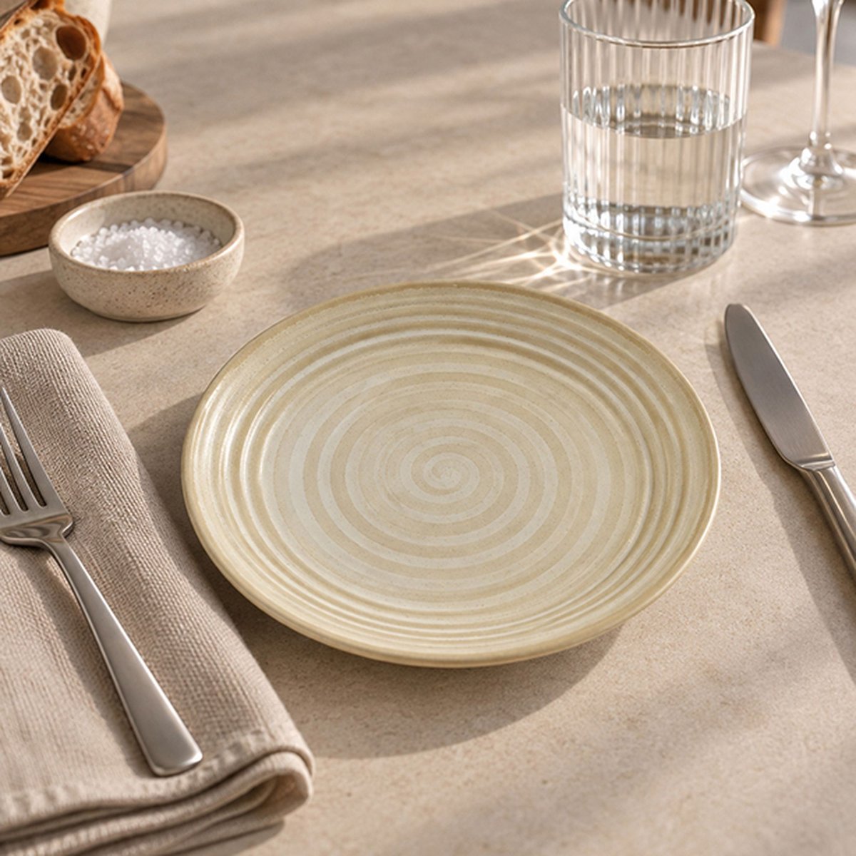 Lot de 6 assiettes à dessert 21cm en grès, TURBOLINO jaune, NOVASTYL