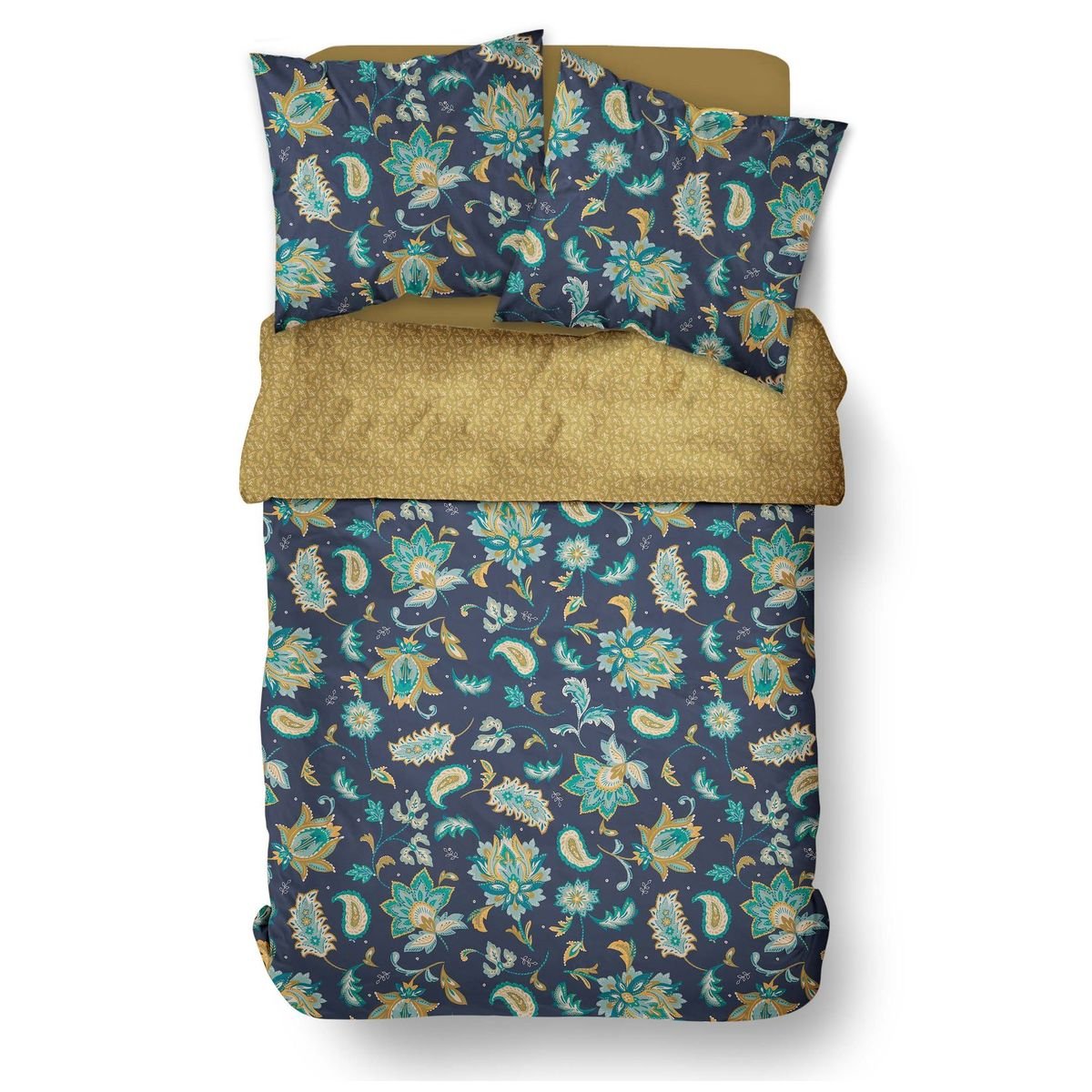 Parure de lit imprimé Floral coton SUNSHINE TAO noir, TODAY