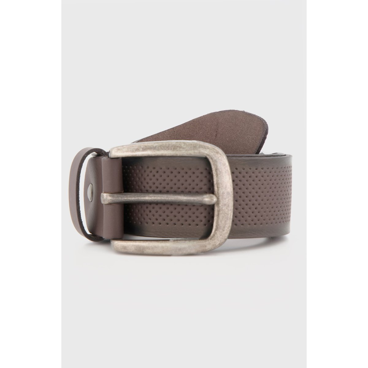 Ceinture en cuir, boucle en métal marron, JP1880