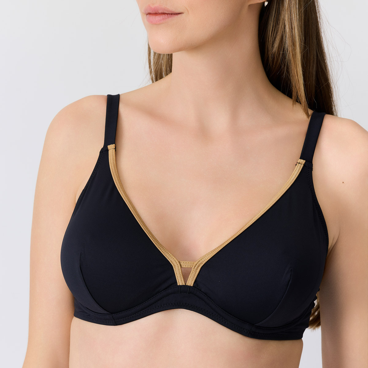 Haut de maillot triangle à armatures VENEZIA noir, JANINE ROBIN
