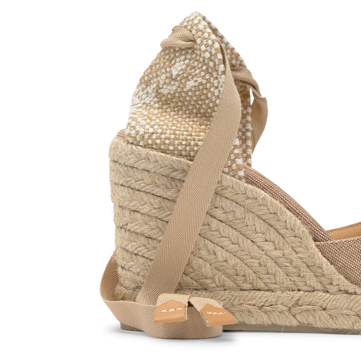 Espadrilles compensées à lacets avec plateforme tressée CARINA PLATFORM sable, CASTANER