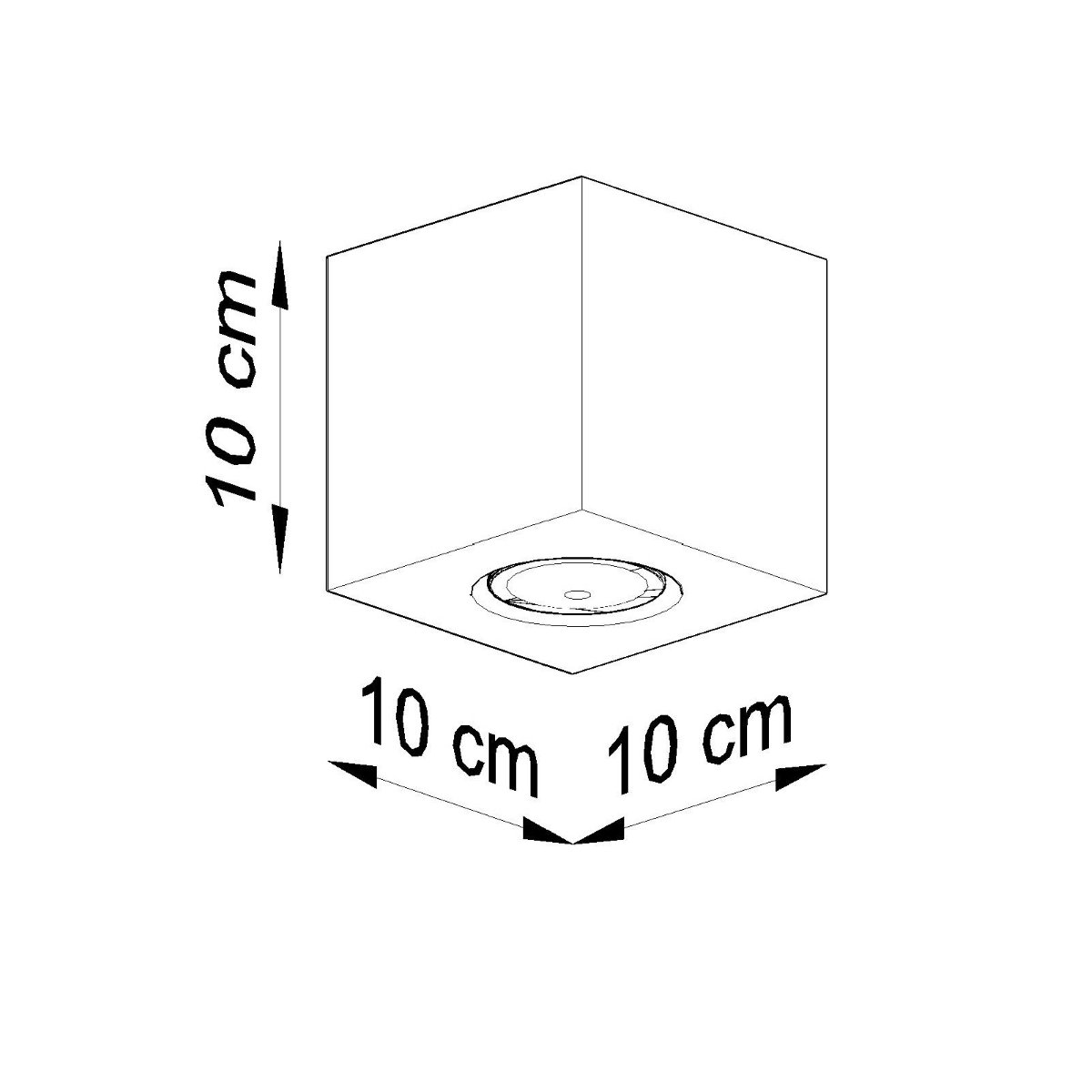Plafonnier Béton Gris GU10 1 Quad gris, EDEN