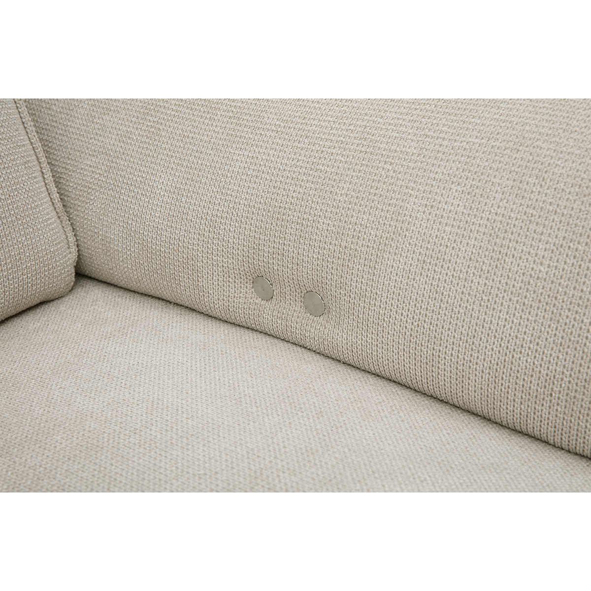 Canapé 3 places avance-recule électrique en tissu velours côtelé vert kaki et bois foncé OTIS beige, MILIBOO