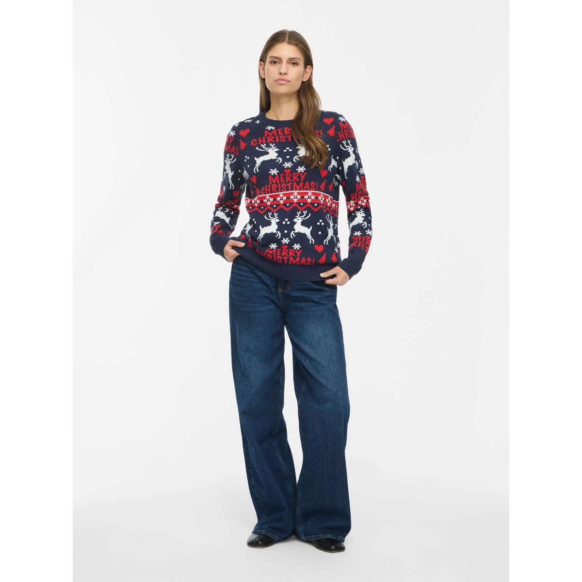 Pull De Noël bleu - navy blazer1, VILA