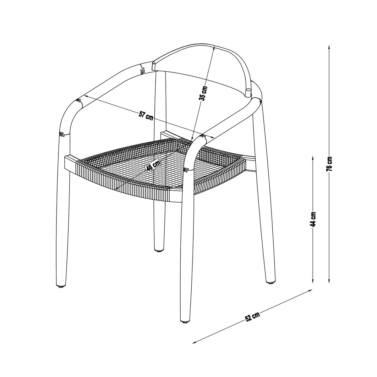 Chaise repas Eucalyptus et corde e sable, ZAGO