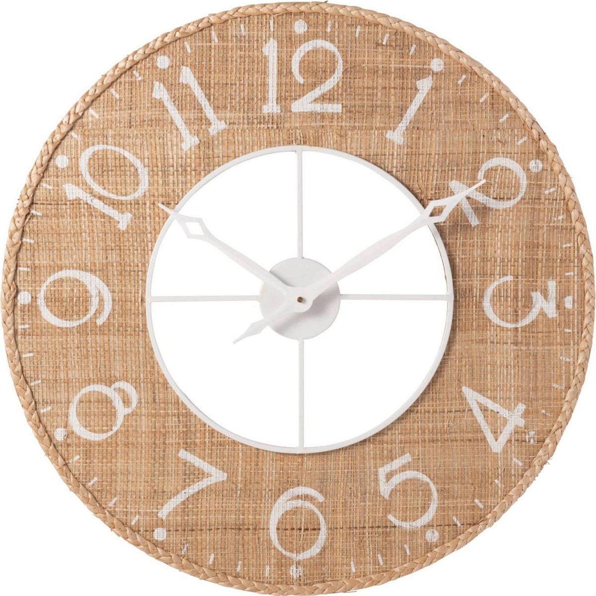 Horloge murale en bois naturel et blanc, RECOLLECTION