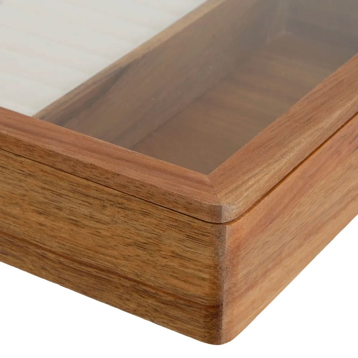 Boîte à bijoux en bois d'acacia et verre 25x20x5cm bois, WADIGA