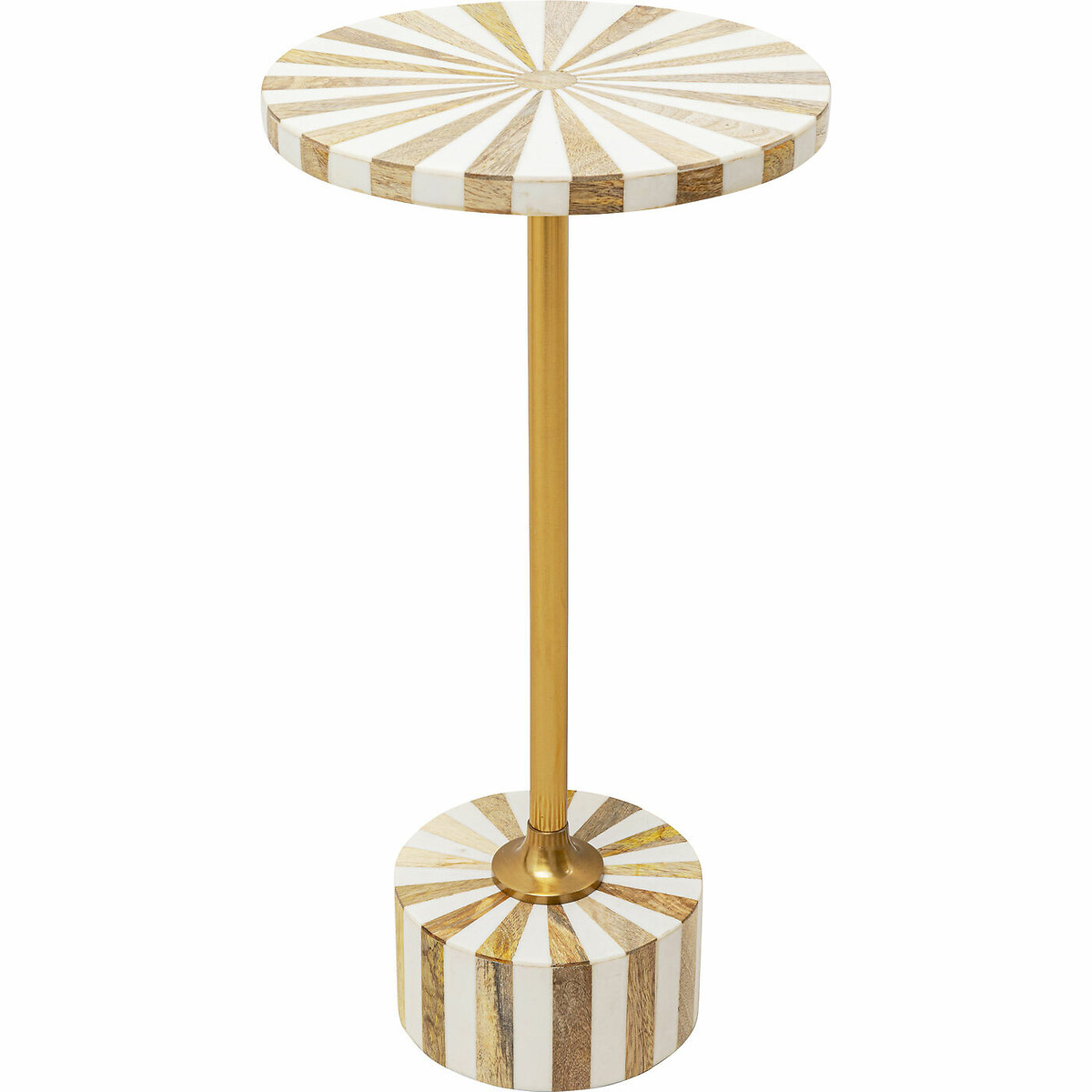 Side Table Domero Cirque Gold White Ø25cm gold-coloured, KARE DESIGN