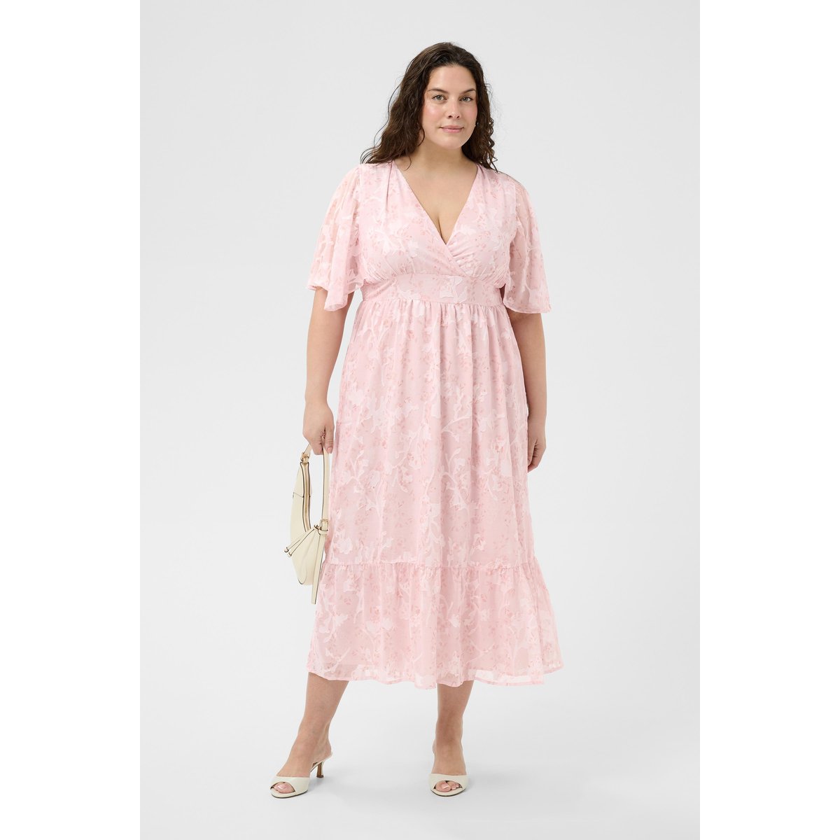 Robe rose dusty pink flowers, KAFFE CURVE