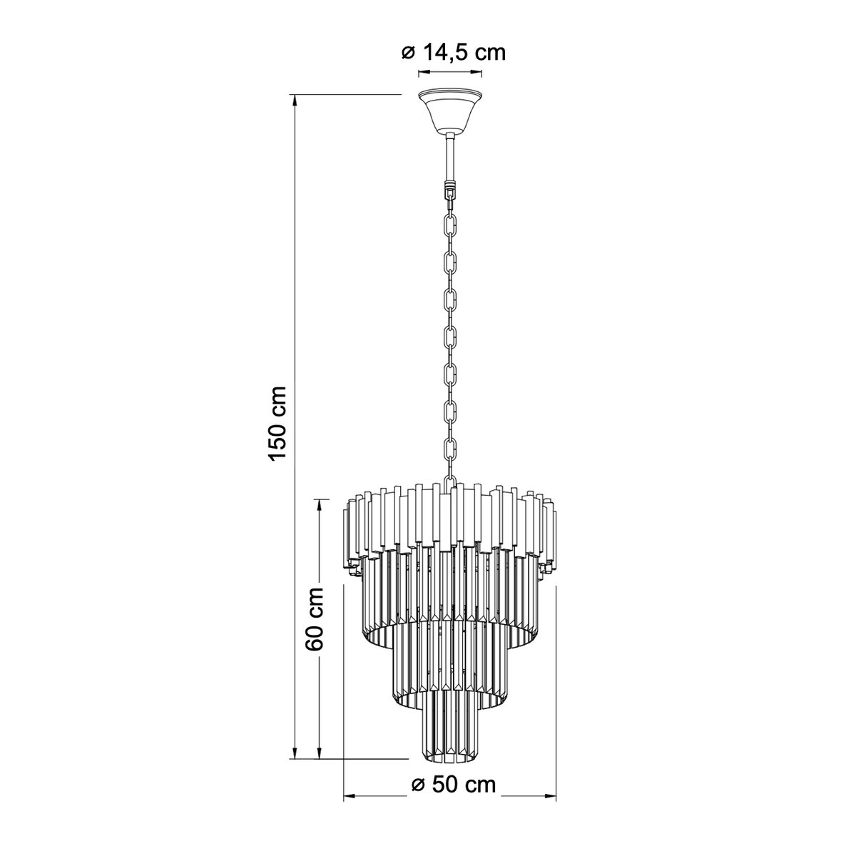 Suspension en cristal et métal - FRANCESCA doré / laiton, KOSILUM
