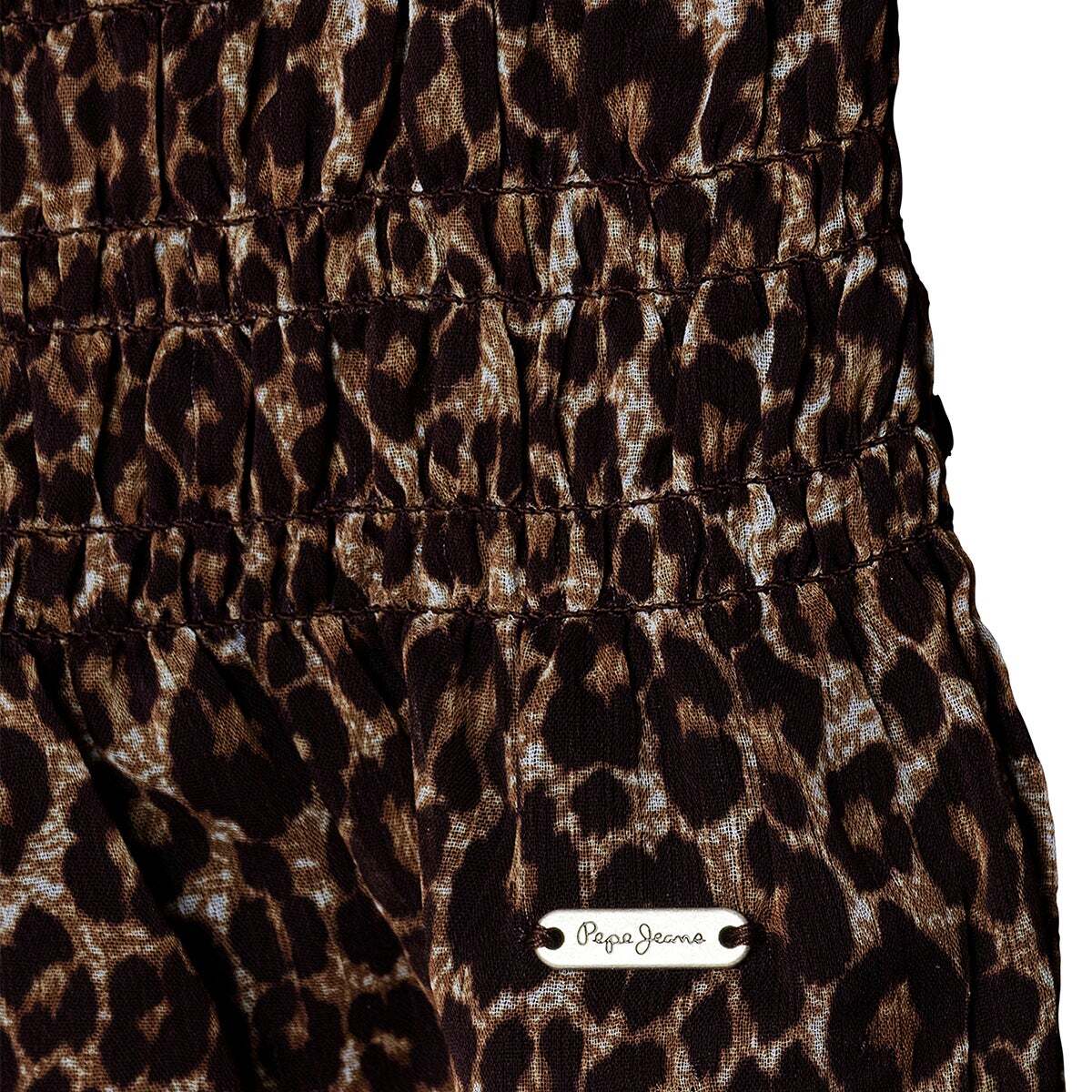 Blouse À Imprimé Animal Avec Volants blanche mousse, PEPE JEANS