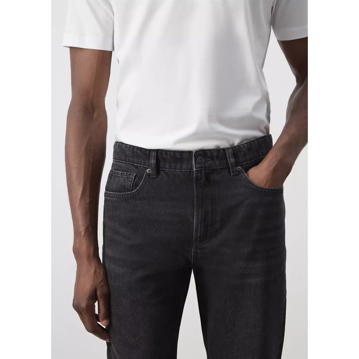 Jean Bob regular-fit black denim, MANGO MAN