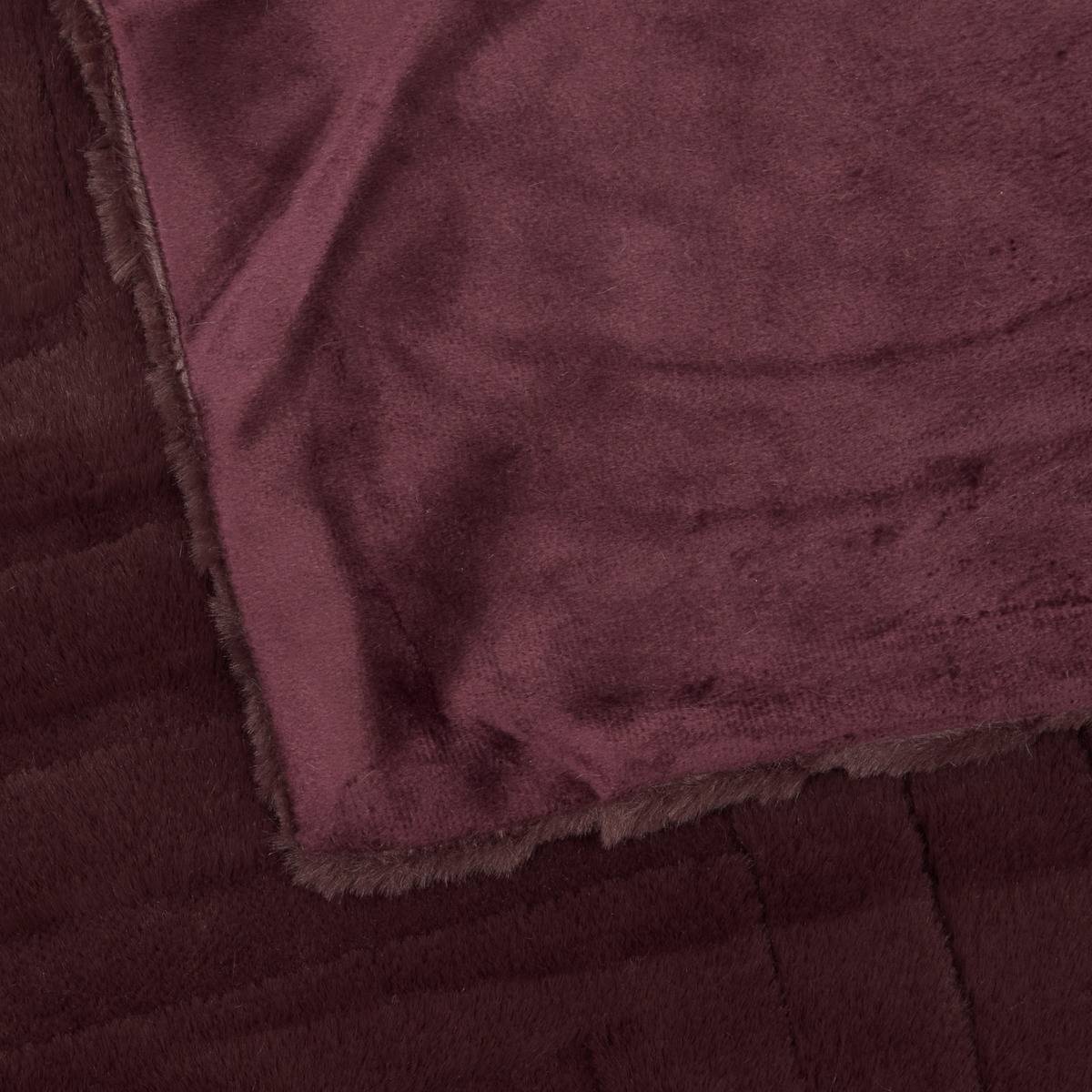 Plaid en imitation fourrure ARKA marron tonka, ATMOSPHERA
