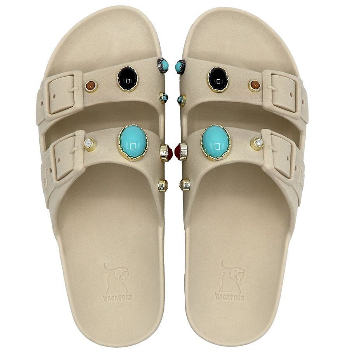 Mules doubles brides Joia beige, CACATOES