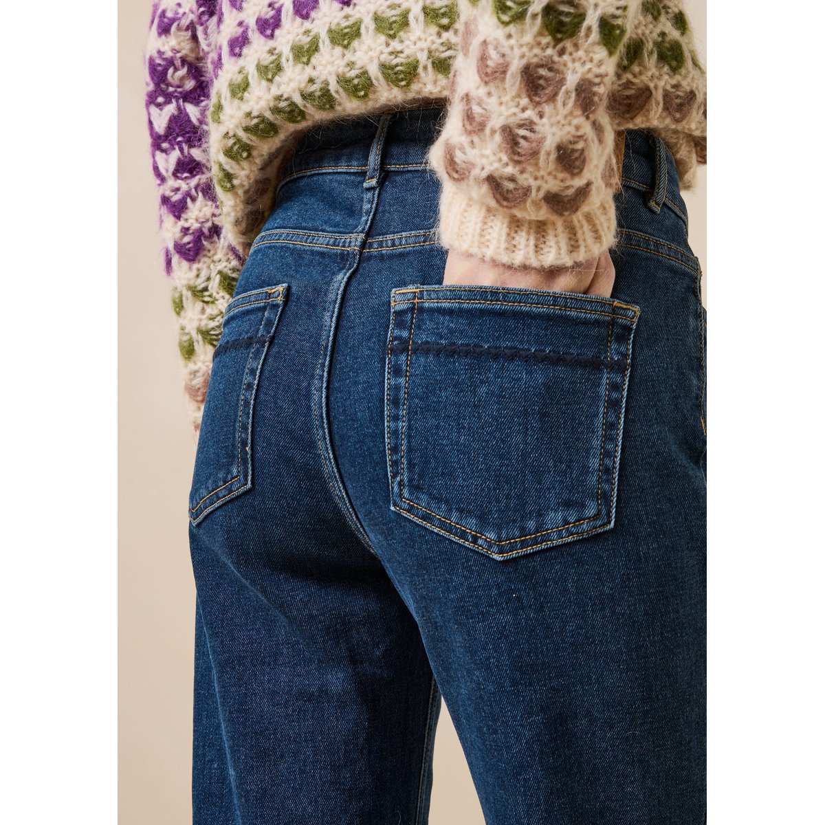 Jean slim 7/8ème en coton biologique medium, LA FEE MARABOUTEE