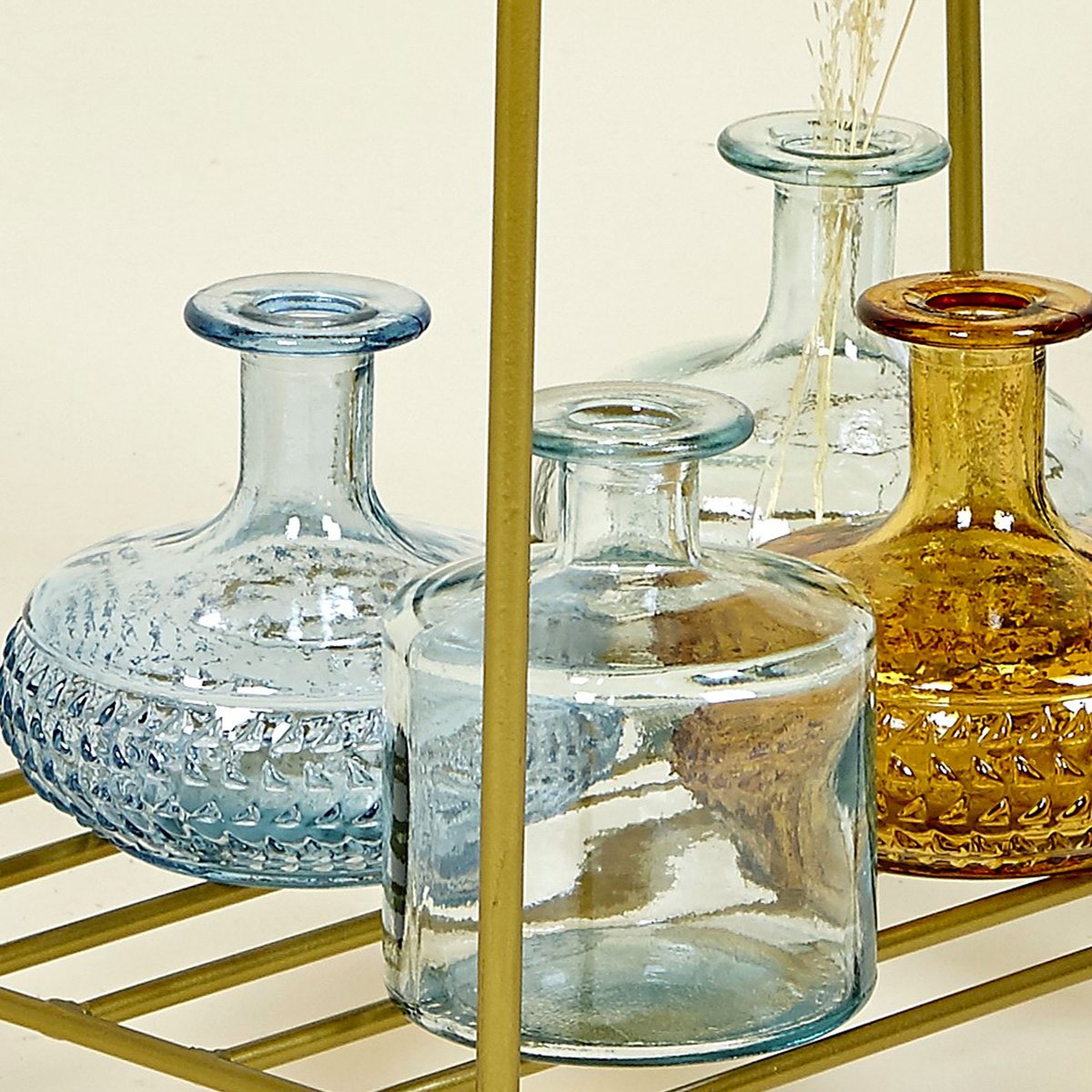 Set de 3 vases en verre bleu 12cm bleu, WADIGA