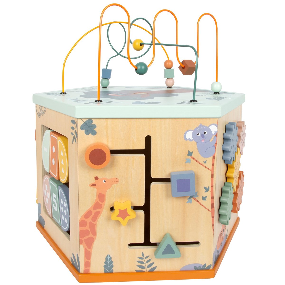 Cube de motricité 7 faces XL Safari beige, SMALL FOOT COMPANY