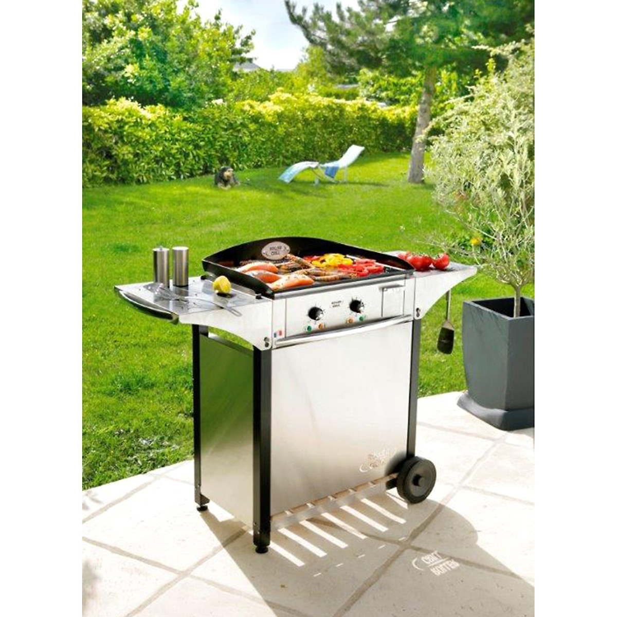 Ensemble plancha électrique + desserte EPL600E inox, ROLLER GRILL