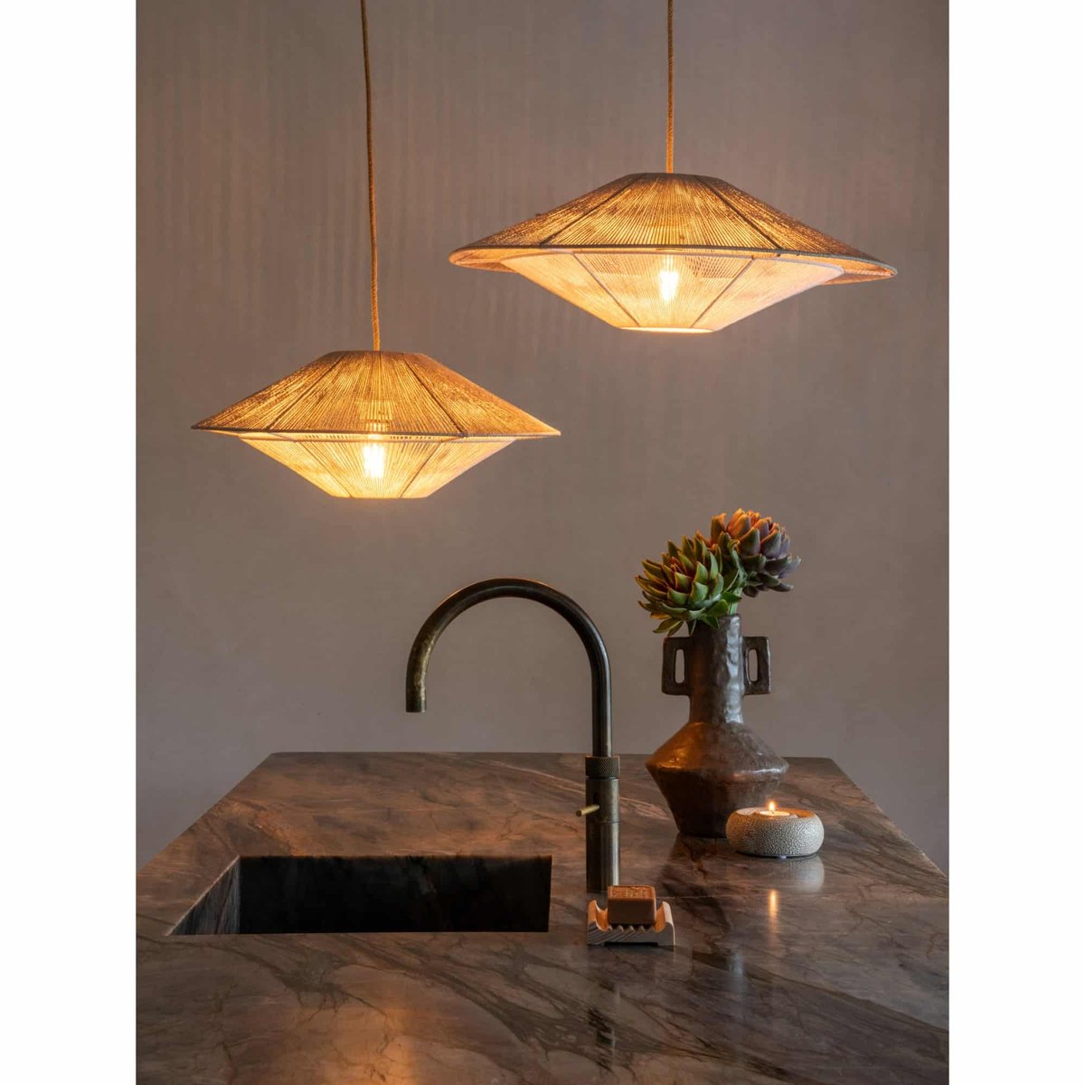 Lampe Suspendue Métal LUMBINI beige, GOOD & MOJO