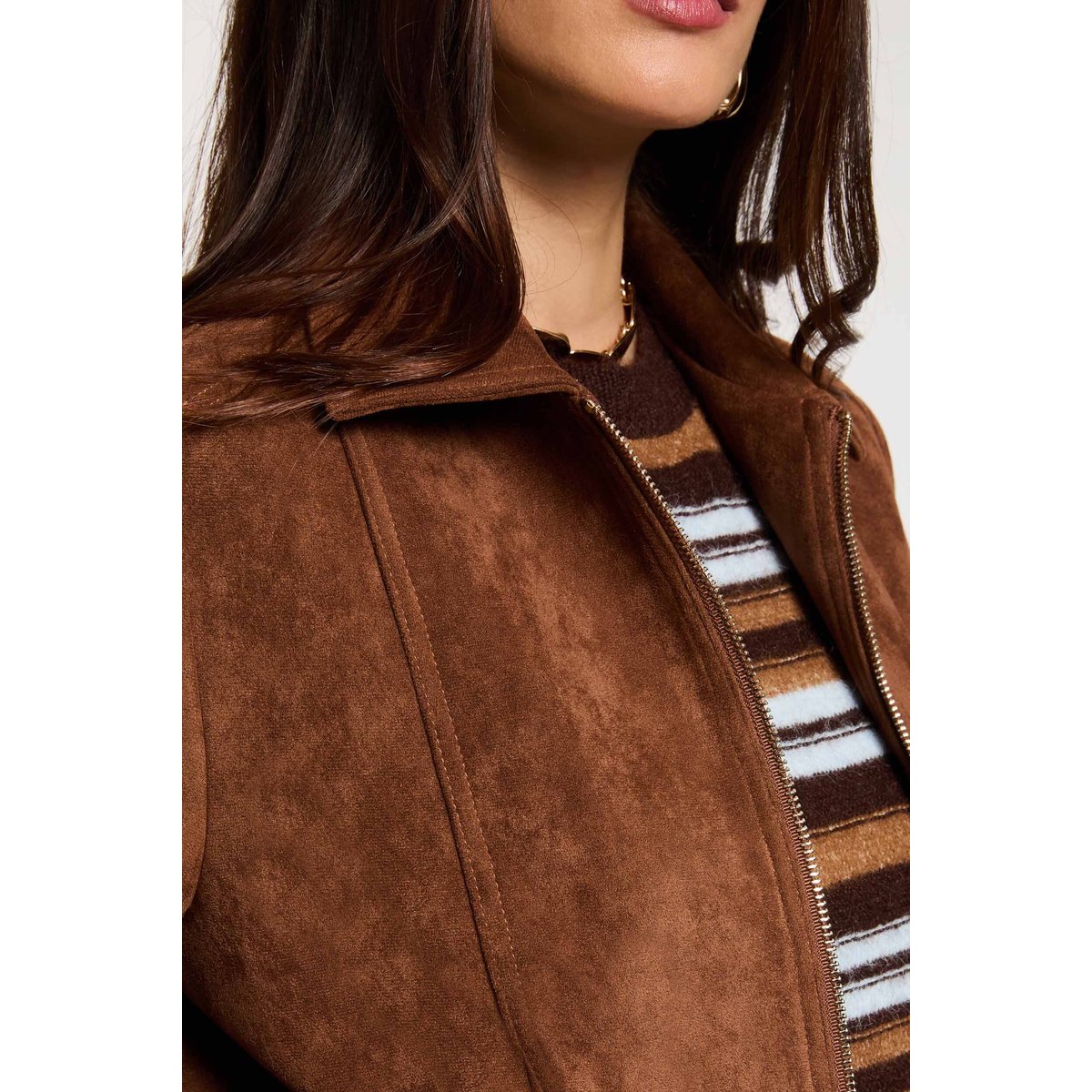 Blouson suédine marron cognac, MORGAN