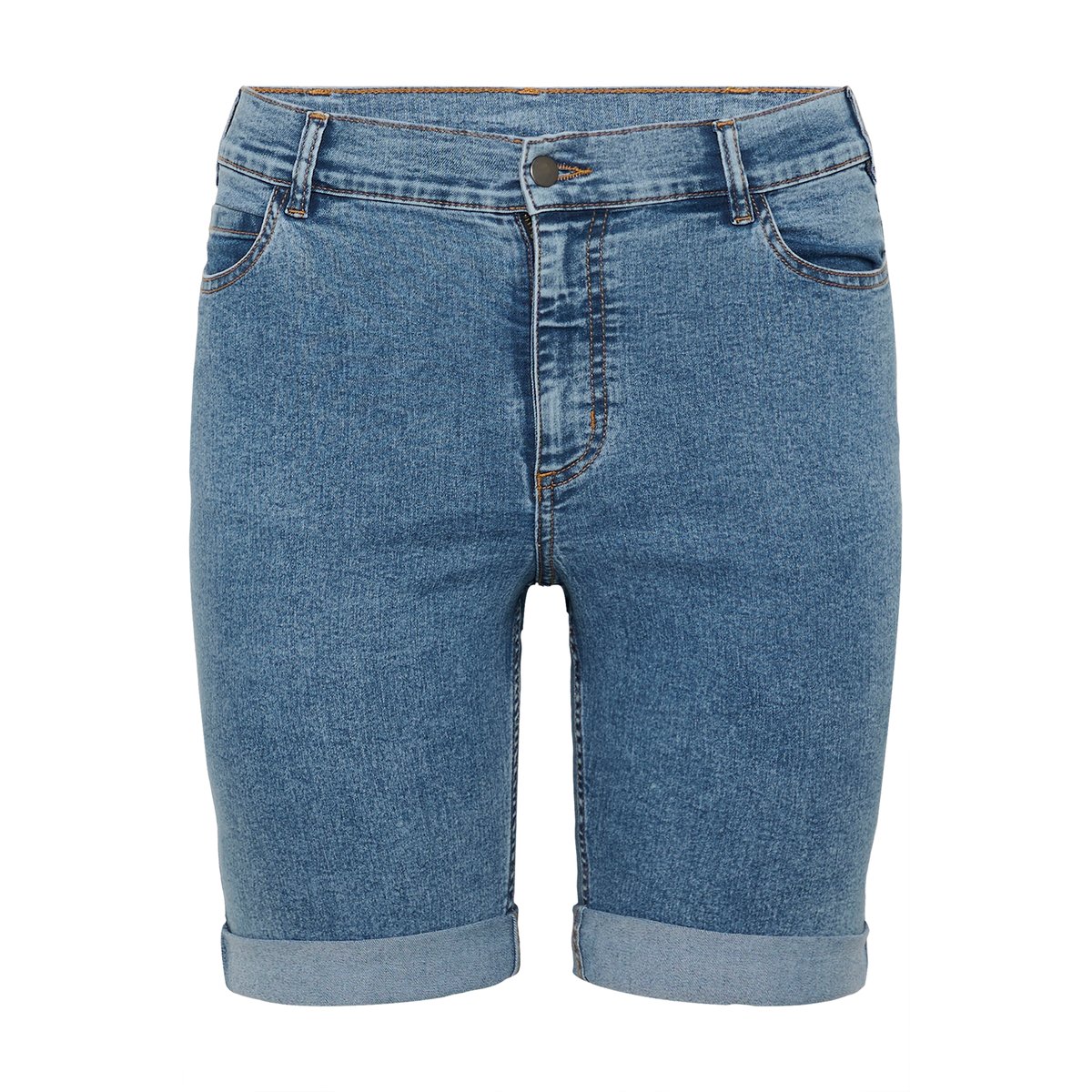Shorts en jean bleu washed blue denim, KAFFE CURVE