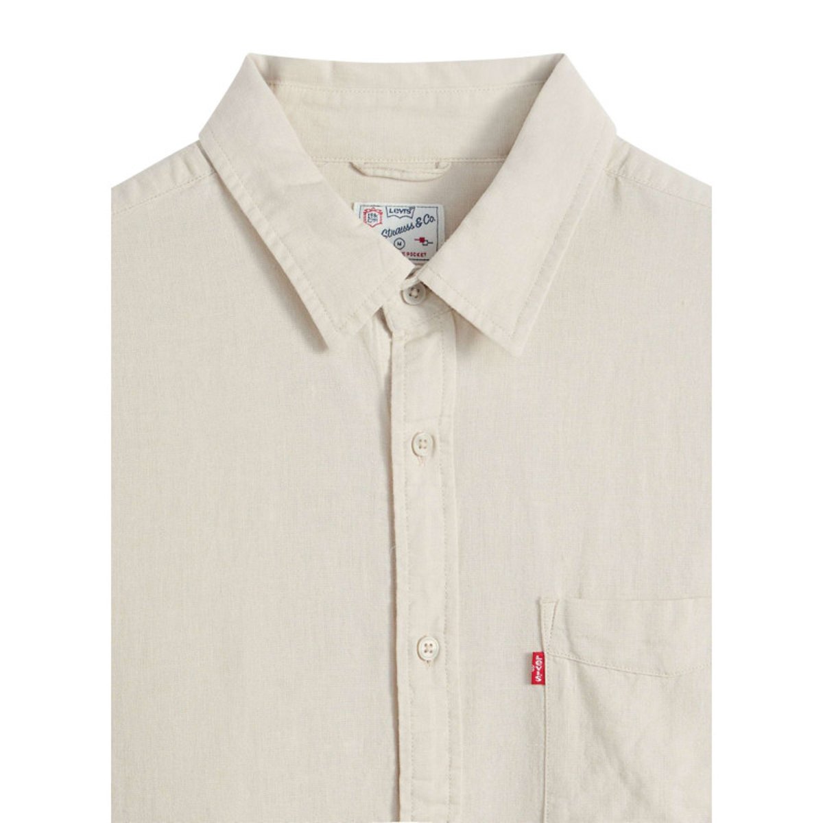 Chemise en coton beige à coupe droite pourvue d'un col à revers beige, LEVI'S