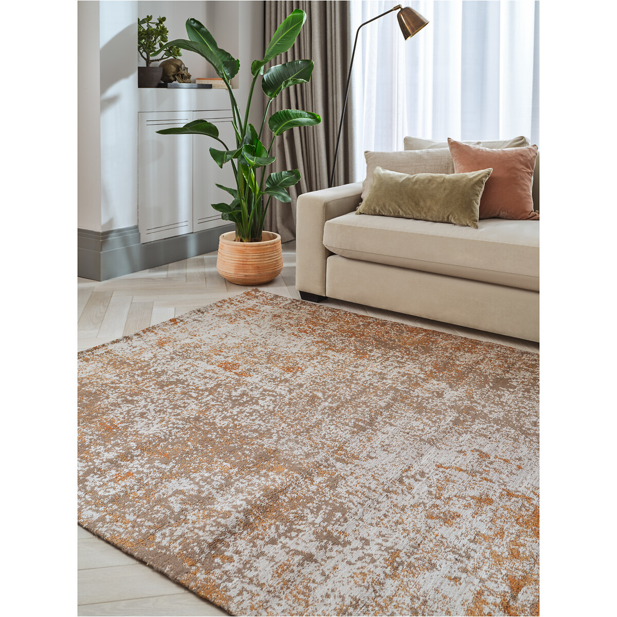 Faded Abstract Flatweave Indoor/Outdoor Rug terracotta, SO'HOME