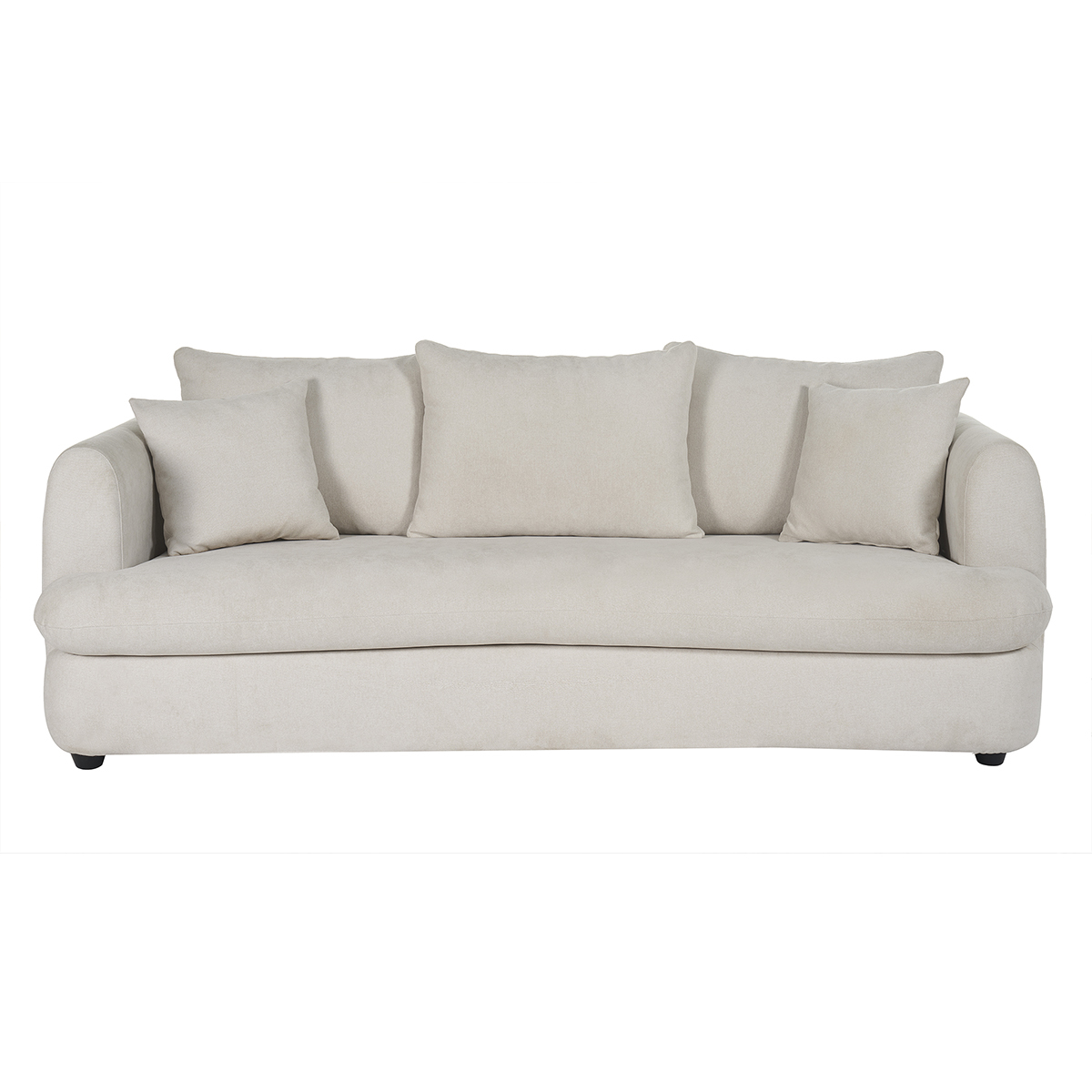 Canapé convertible déhoussable 3-4 places design haricot en tissu effet velours texturé vert kaki SACHA beige, MILIBOO