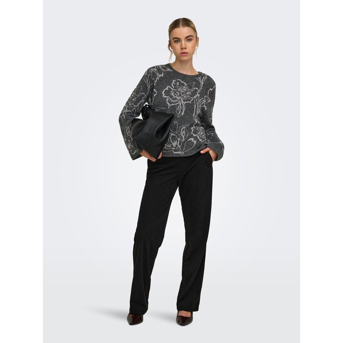 Pull En Maille dark grey melange 1, ONLY