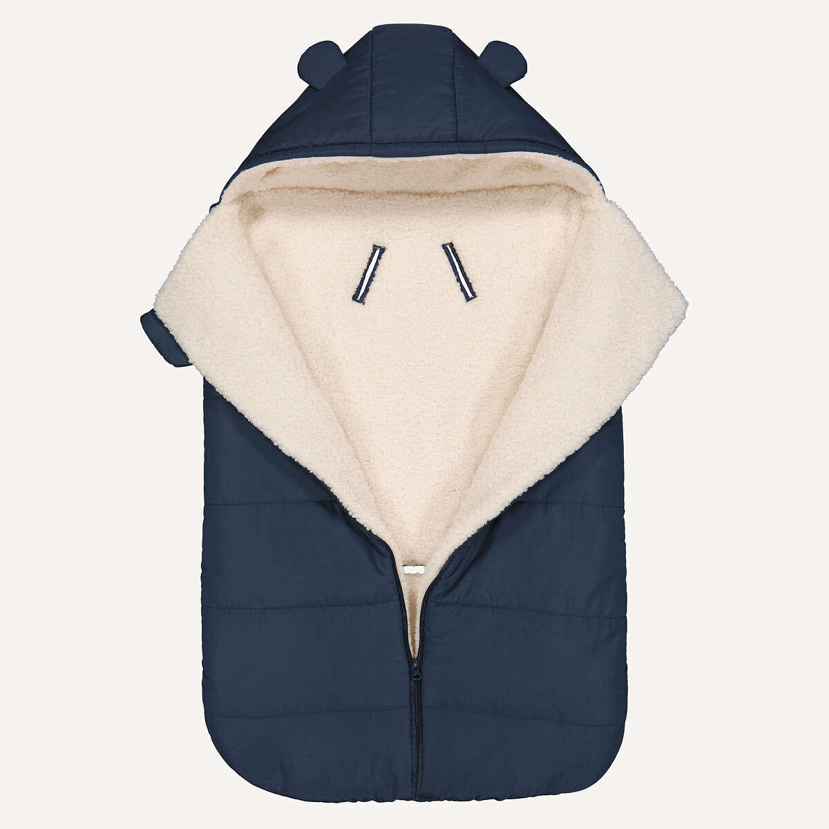 Warme slaapzak met kap, sherpa gevoerd marine , LA REDOUTE COLLECTIONS
