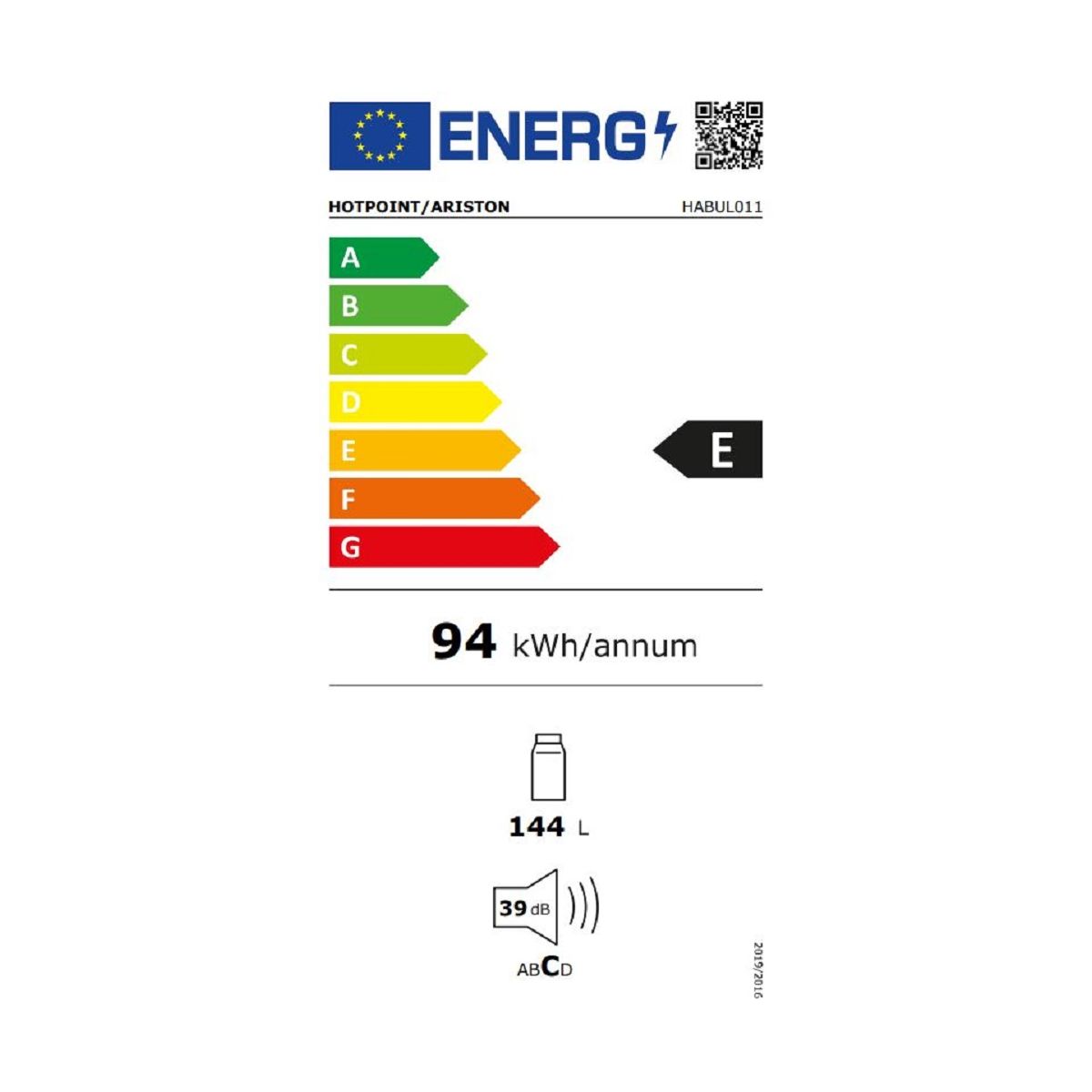 Réfrigérateur top encastrable HABUL011 couleur unique, HOTPOINT