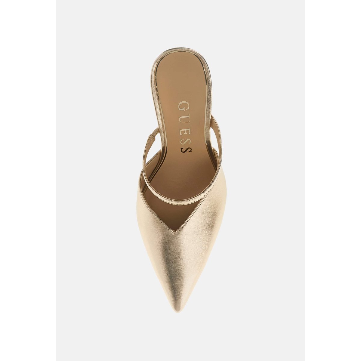 Mule En Cuir Véritable or, GUESS