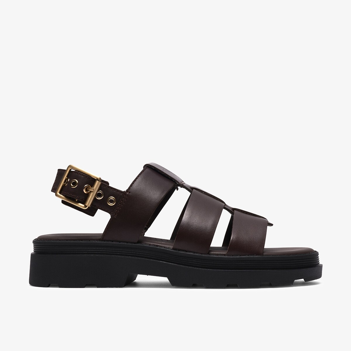 Sandales en cuir Orinoco3 Strap marron foncé, CLARKS