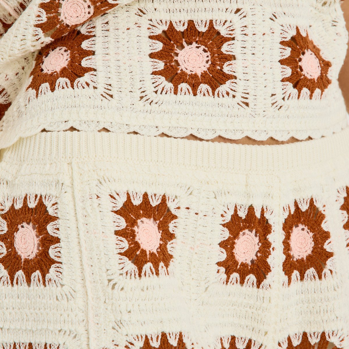 Short en crochet blanc cassé ecru, GRAIN DE MALICE