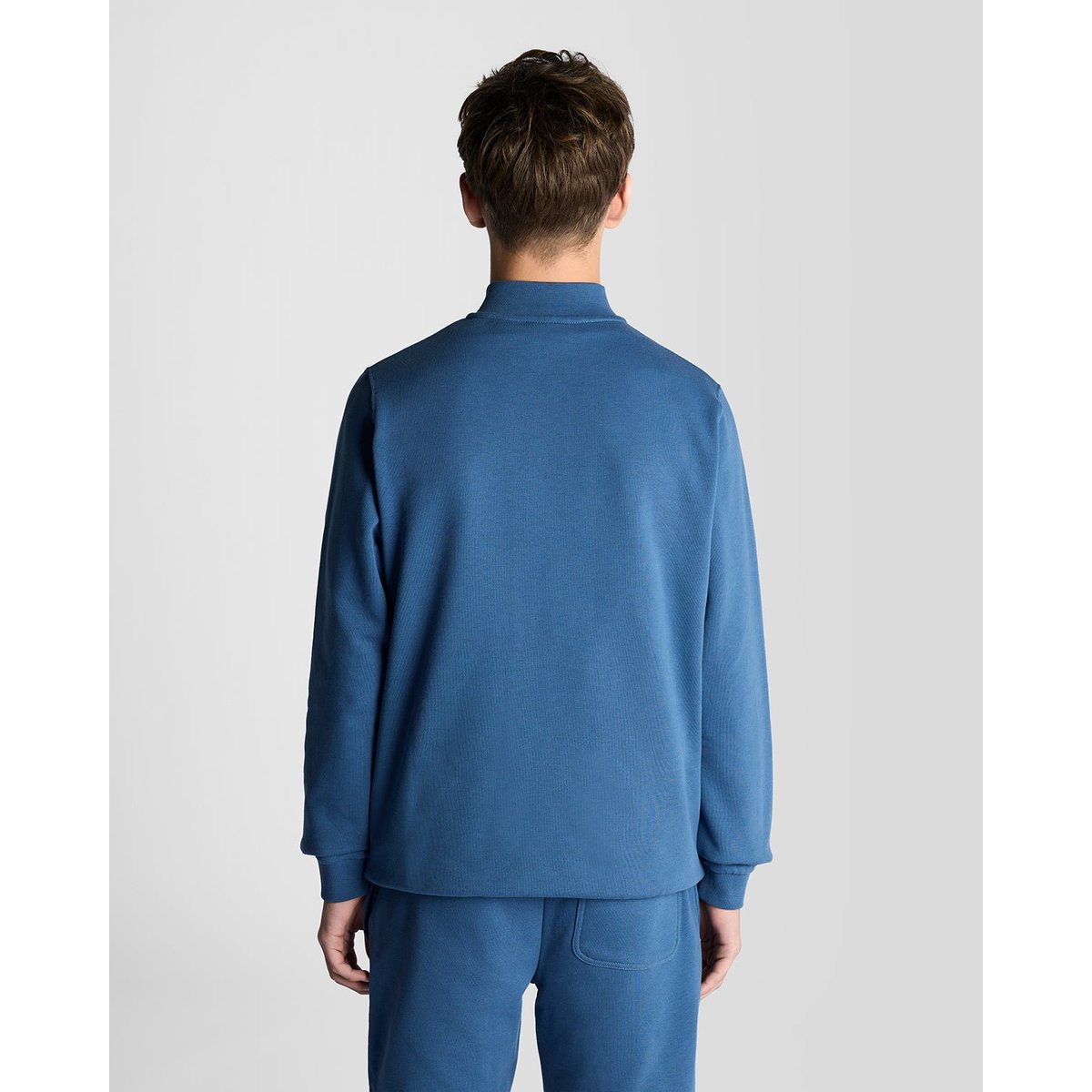 Pull en coton à col camionneur bleu bleuet foncé, LYLE & SCOTT