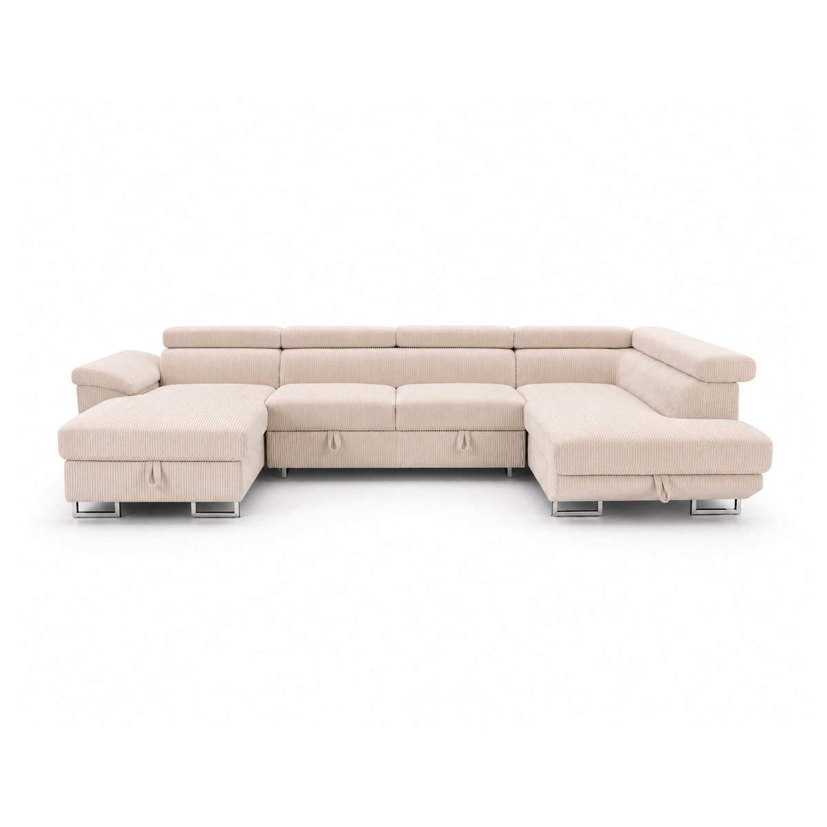 Canapé d'Angle Convertible 7 places - BAOJI beige, LISA DESIGN