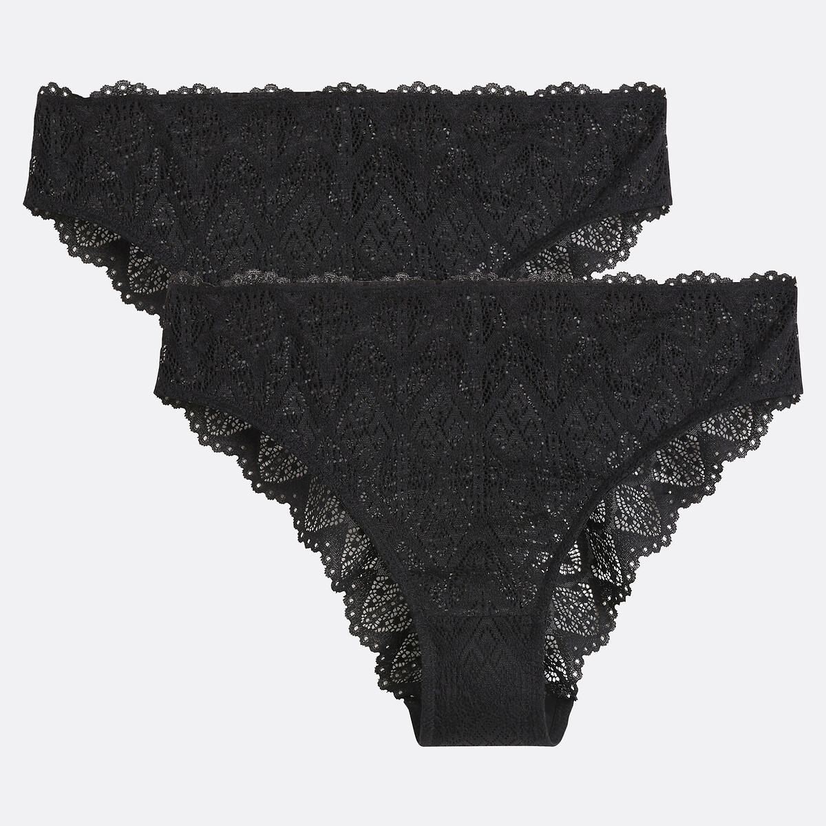 Lot de 2 culottes tout dentelle, Lison noir, LA REDOUTE COLLECTIONS