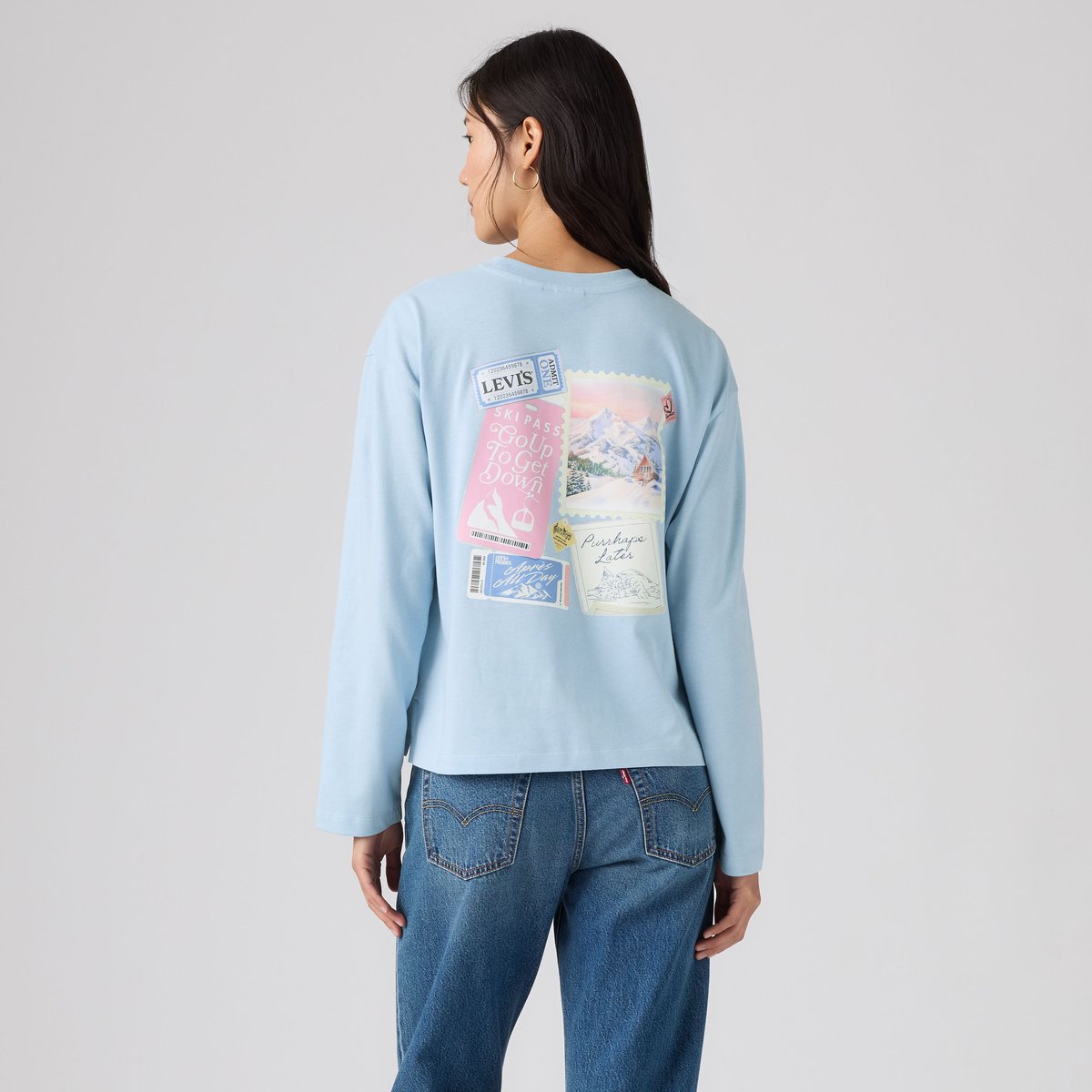 T-shirt graphique manche longue Vintage bleu - ls meet me at the lodge angel falls, LEVI'S