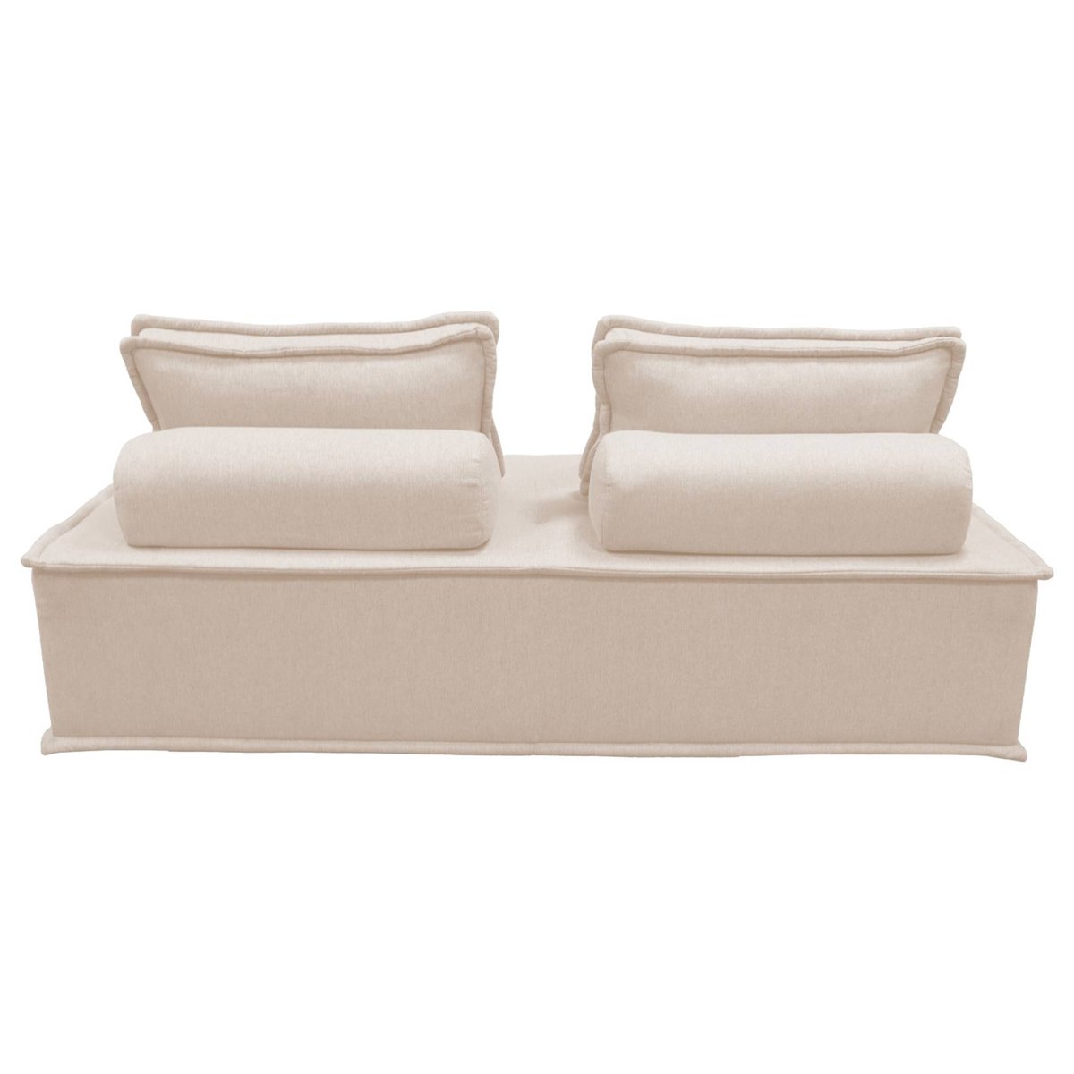 Chauffeuse pour canapé modulable 2 places tissu capitonné (lot de 2) DAO crème, SWEEEK