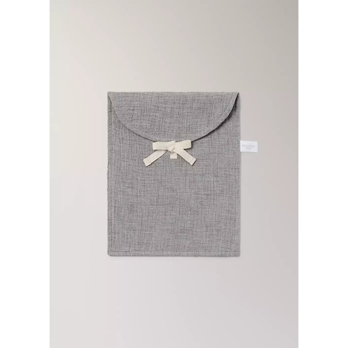 Trousse de toilette enfant en gaze de coton gris, MANGO HOME