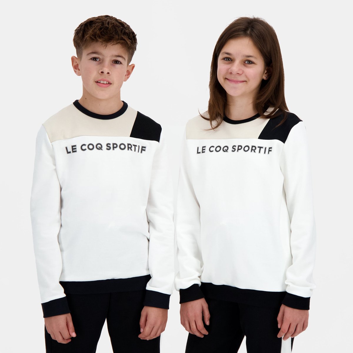 Sweat col rond Essentiels blanc, LE COQ SPORTIF