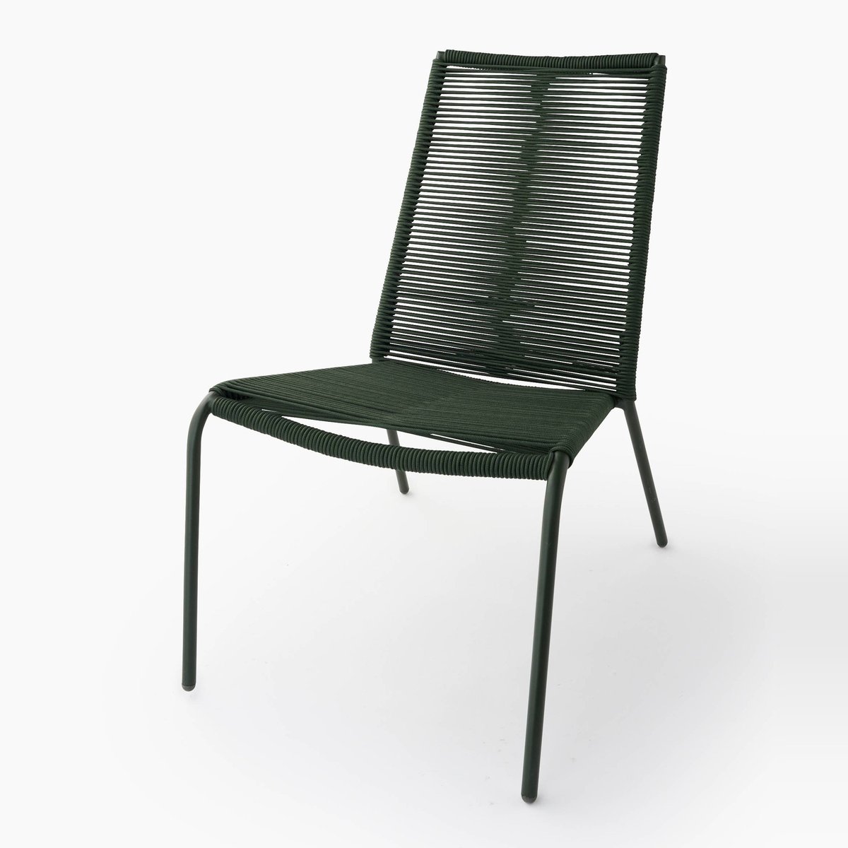 Chaise de jardin, 74x51xH80cm, en corde et métal vert, MONOPRIX