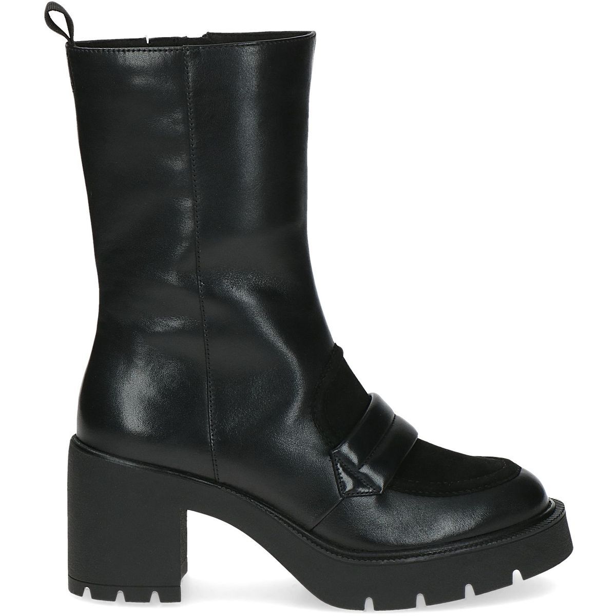 Bottine en cuir noir mat, CAPRICE