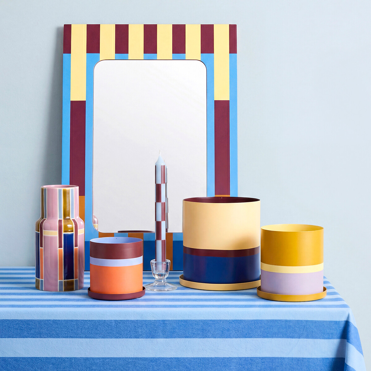 Miroir rayures, 49,5 x 70 cm, LOTTEN multicolore, LA REDOUTE INTERIEURS