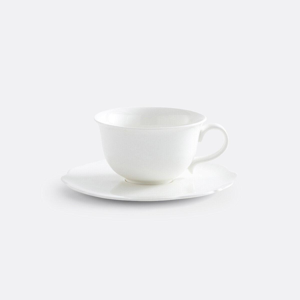 Lot de 4 tasses à café et sous-tasses, Hirène blanc, LA REDOUTE INTERIEURS