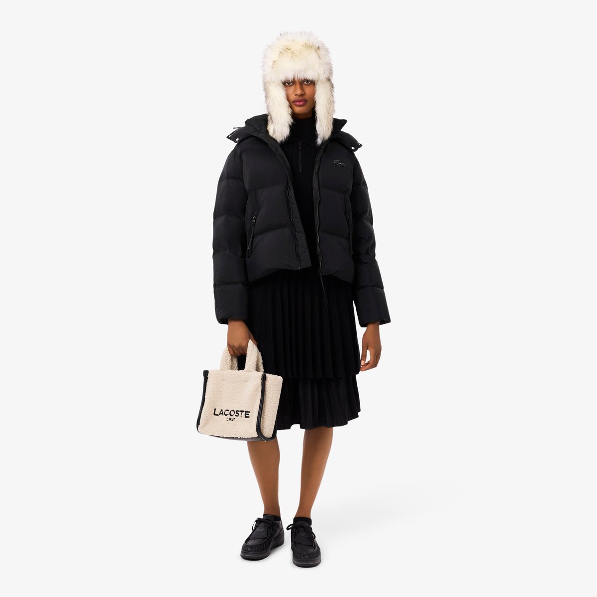 Doudoune à capuche relaxed fit duvet noir-031, LACOSTE