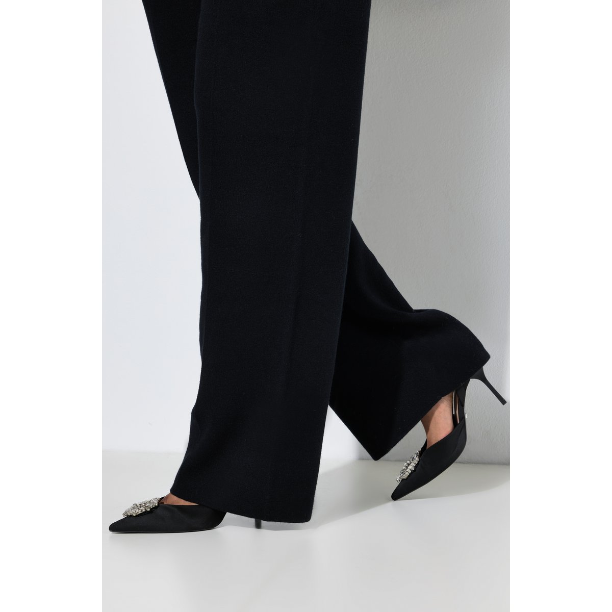 Pantalon en maille, taille élastique noir, ULLA POPKEN