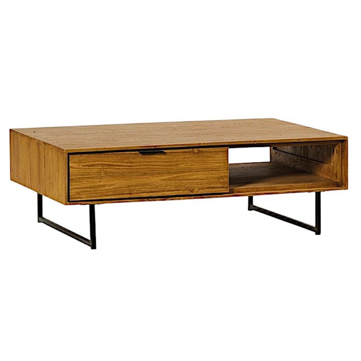Table basse avec rangement en bois de teck recyclé DEPOK bois naturel, PIER IMPORT